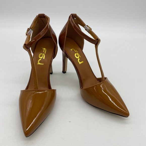 FSJ Shoes Fsj Brown Sexy Tstraps High Heel Closed Pointed Toe Ankle Straps Pumps Poshmark